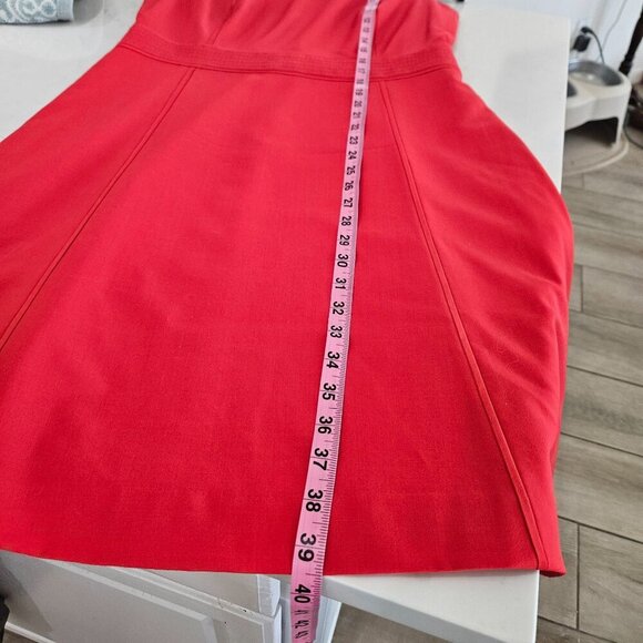 Tory Burch Megan A-Line Red Wool Blend A-Line Dress Cap Sleeves Size 10 - Picture 9 of 11